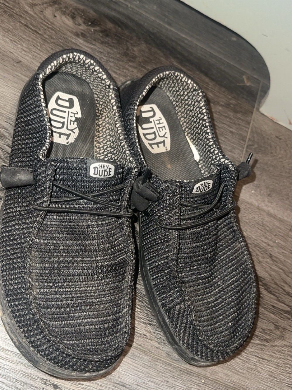 Hey Dude Women’s Black Knit Slip-On Loafers